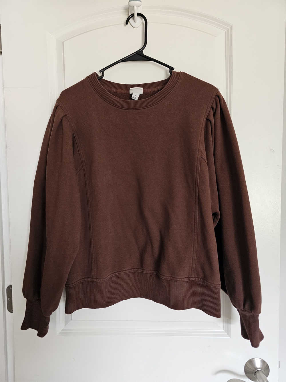 a new day Brown Puff-Sleeve Sweatshirt